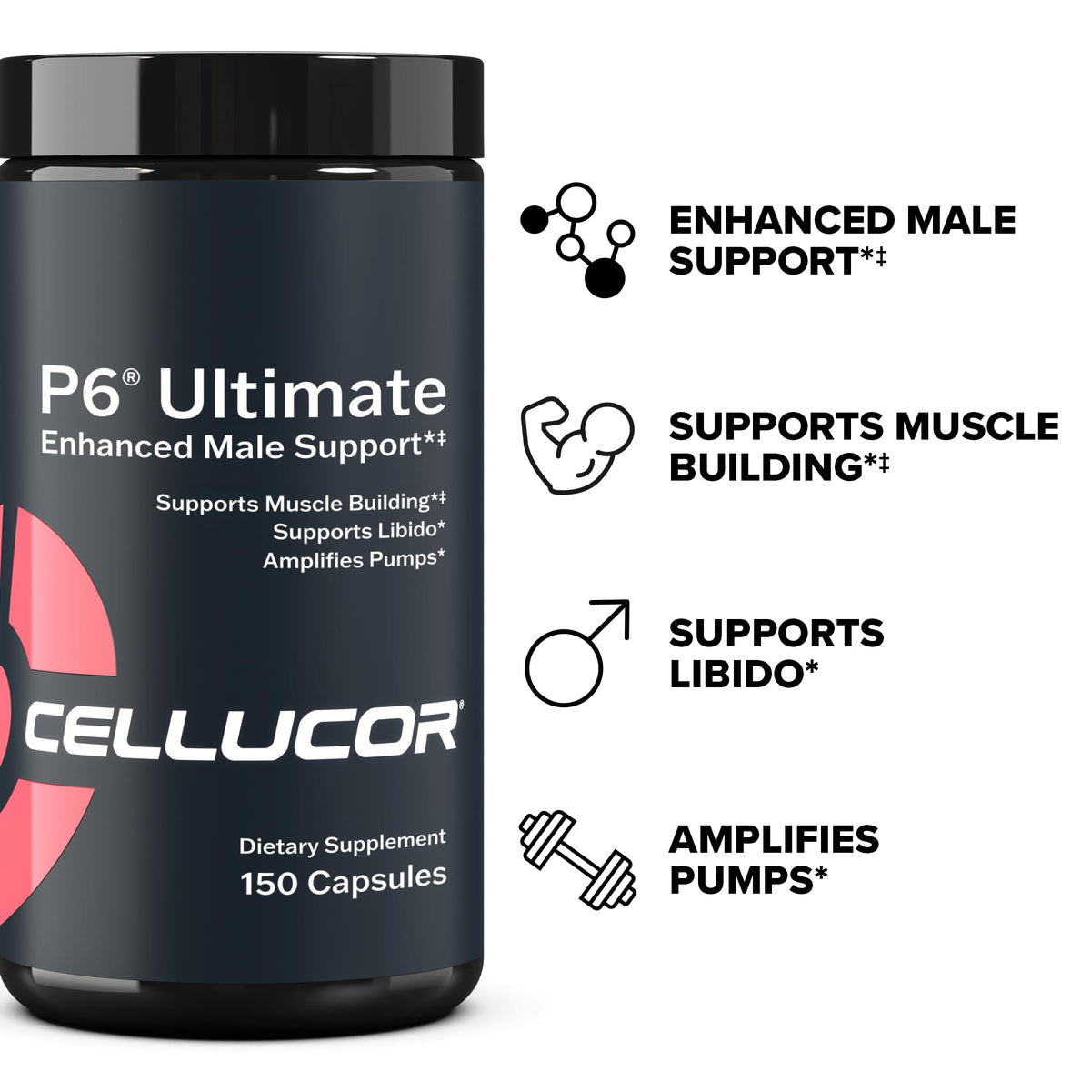 Cellucor P6 Ultimate - Enhanced Support for Men | Supports Muscle Growth & Strength