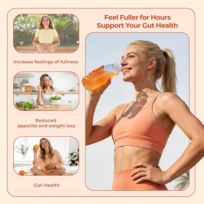 OxyEnergy Fiber Supplement Powder for Women & Men - Fruit and Vegetable Complex Daily Fiber, Weight Loss & Gut Health, Prebiotics & Digestive & Relieve Bloating, Orange Flavored Drink Mix, 30 Packets