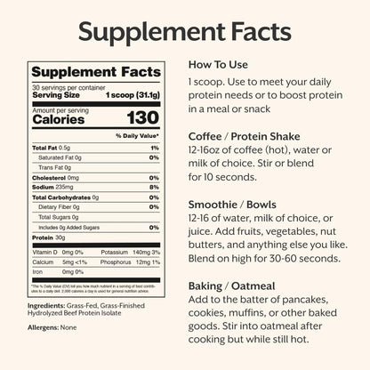 ProMix Nutrition Grass-fed Beef Protein Isolate - Unflavored - 30 Servings