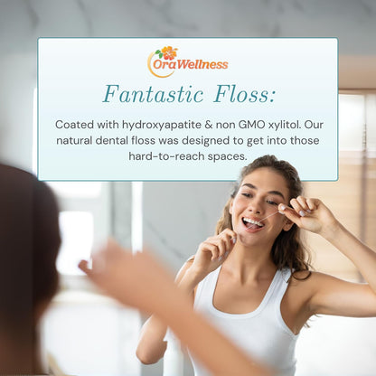 OraWellness Healthy Mouth Blend Tooth Oil + Fantastic Floss Waxed Dental Floss with Hydroxyapatite for Tooth & Gum Repair