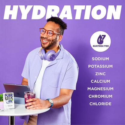 Pure Kick Hydration Drink Mix Variety Pack - 9 Flavors Sugar Free Packets