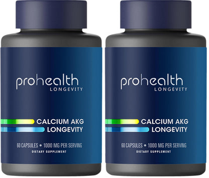 ProHealth, Ca AKG Supplement (Alpha Ketoglutarate) (1,000 mg per 2 Capsule Serving, 60 Capsules). Supports Metabolic Function and Healthy Aging Processes.