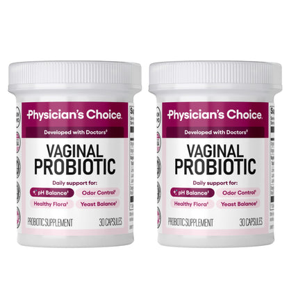 Physician's CHOICE Vaginal Probiotics for Women, pH Balance & Odor, 30ct | Supports Odor Control, Vaginal Flora, Yeast Balance & Feminine Health, 6B CFU, Organic Prebiotics, Cranberry Extract