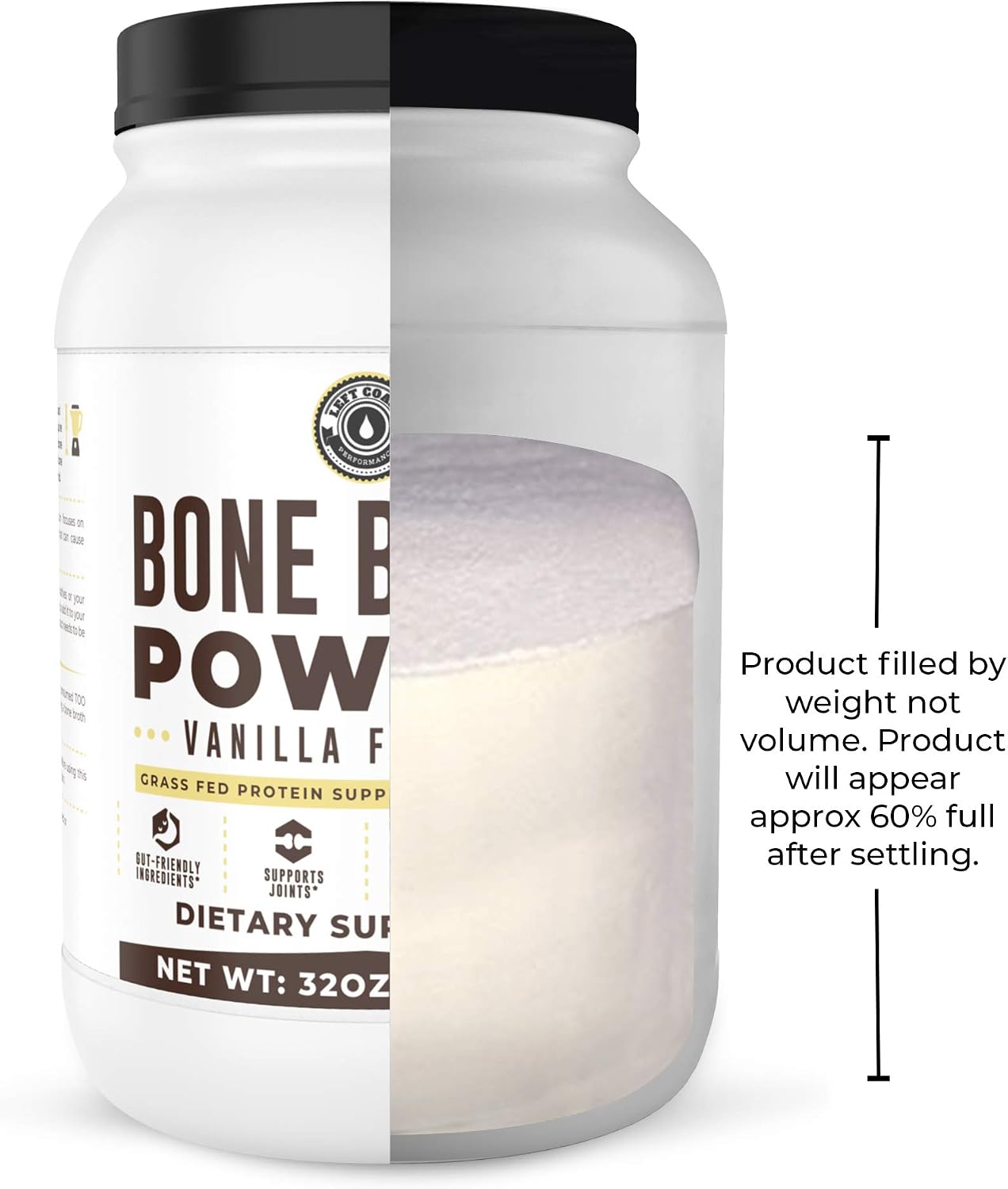 Left Coast Performance 2lb Pure Bone Broth and 2lb Vanilla Bone Broth