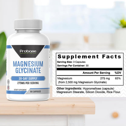Probase Nutrition Magnesium Glycinate 90 Capsules 30-Day Supply