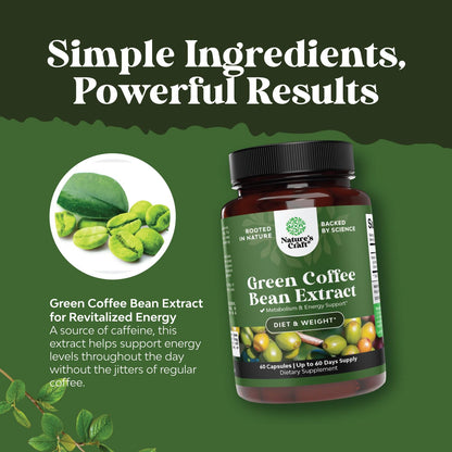 Pure Green Coffee Bean Extract - Super Energizing Green Coffee Extract with 50% Chlorogenic