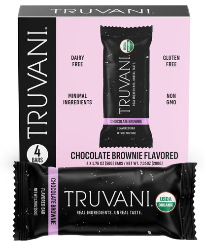 Truvani Plant Based Snack Bars | Variety | 12 Pack | Vegan | 5-8g Protein | USDA Organic and Vegan | Dairy, Soy, and Gluten Free | Individually Wrapped