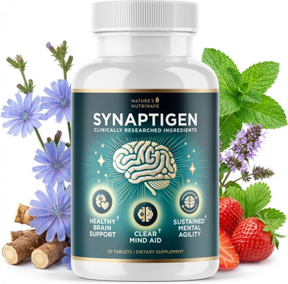Synaptigen – Inulin & Probiotics 3.5B CFU Tabs – 30 Ct, 1 Month Supply | Inulin powder & probiotics 3.5 billion CFU | Non-GMO, Made in USA | Easy-to-swallow daily tablet