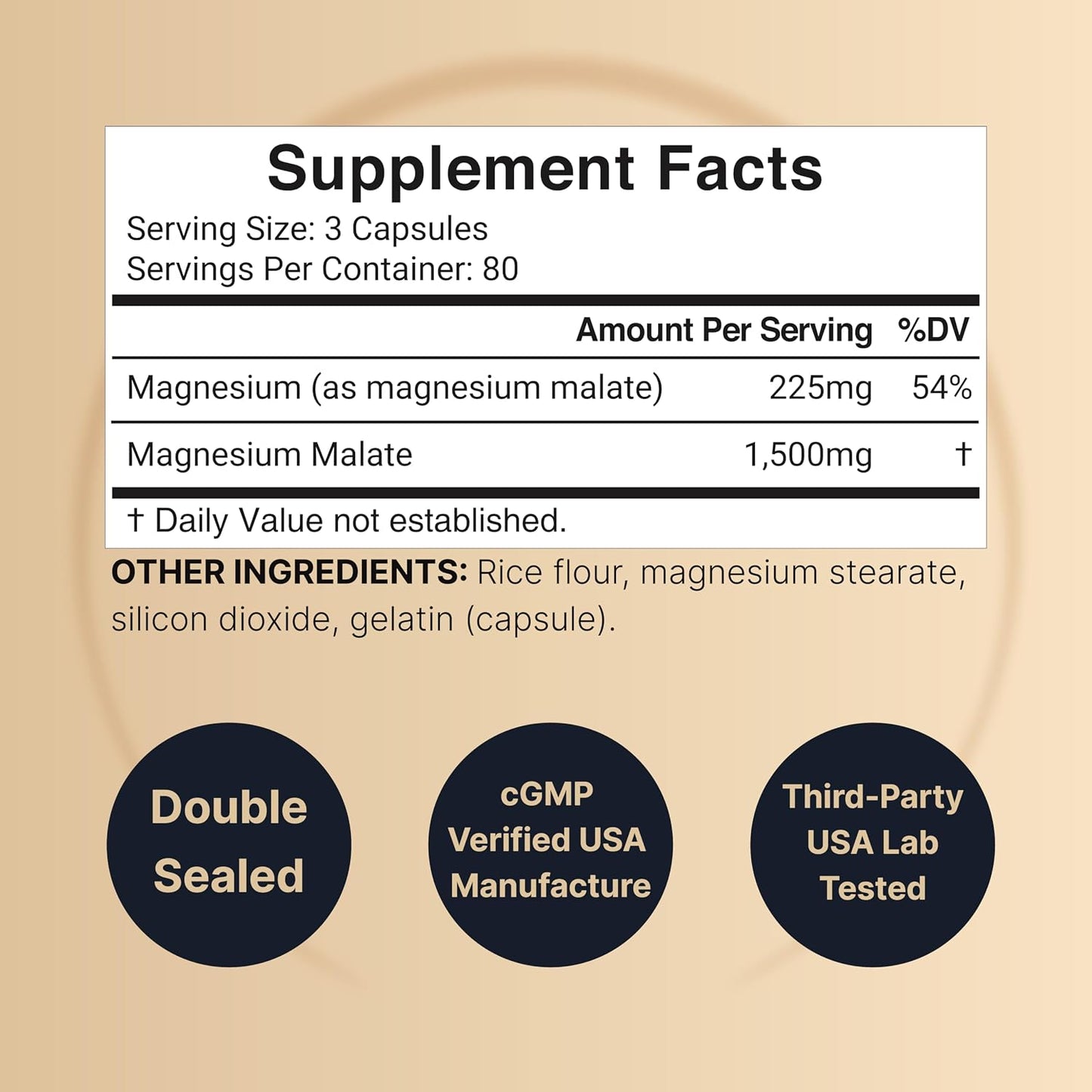 NatureBell Magnesium Malate 1,500mg, 240 Capsules | Chelated for High Absorption | Energy & Nervous System Support | Non-GMO, Gluten-Free