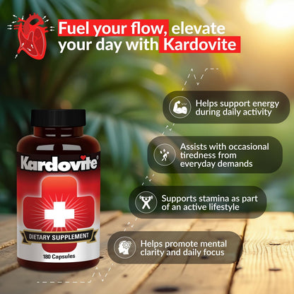 Herbal Circulation Support Capsules 180s | Supports Circulatory Wellness with Hawthorn, Garlic, Ginkgo, Cayenne, Milk Thistle, Bilberry & Valerian | Supports Vitality & Daily Wellness