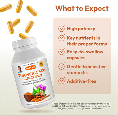 ANDREW LESSMAN Turmeric 400 mg 60 Capsules