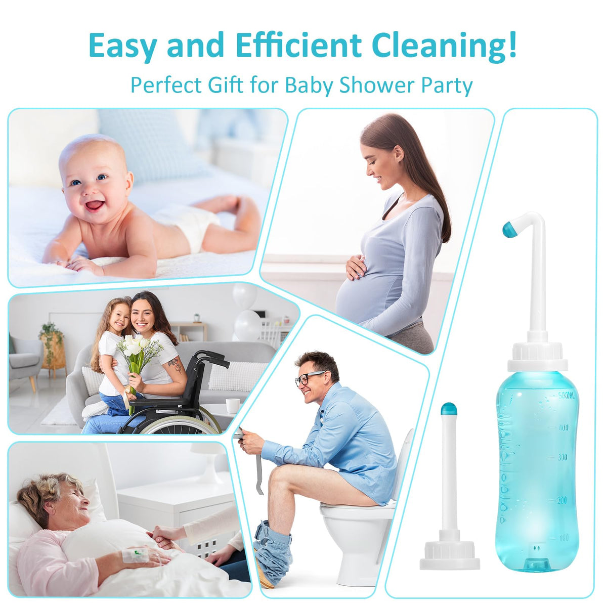 Peri Bottle Zitrads, Squeeze-Free Portable Bidet for Postpartum Essentials, Peri Bottles