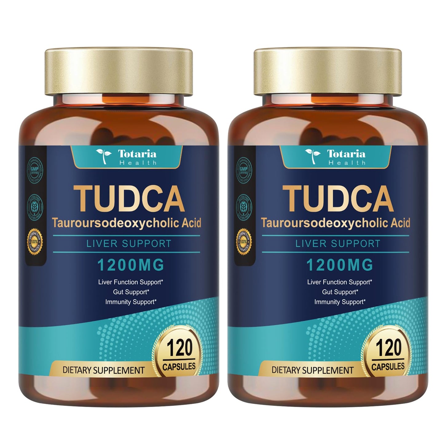 Totaria TUDCA Bile Salts 1200mg (Tauroursodeoxycholic Acid), 120 Capsules, Ultra Strength Pure TUDCA Liver Supplements, Liver and Gallbladder Cleanse & Repair, Vegan