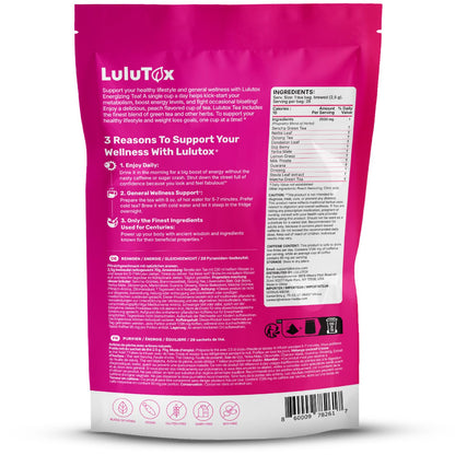 Lulutox Herbal Tea Bundle – Chamomile Lavender Herbal Tea (28 Tea Bags) & Peach Herbal Tea (84 Servings) – Caffeine-Free Herbal Tea Variety Pack