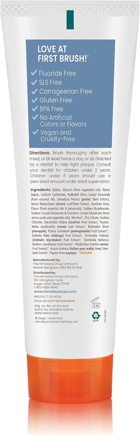 Himalaya Botanique Xylitol Fluoride-Free Toothpaste, Mint Flavor, 4 oz