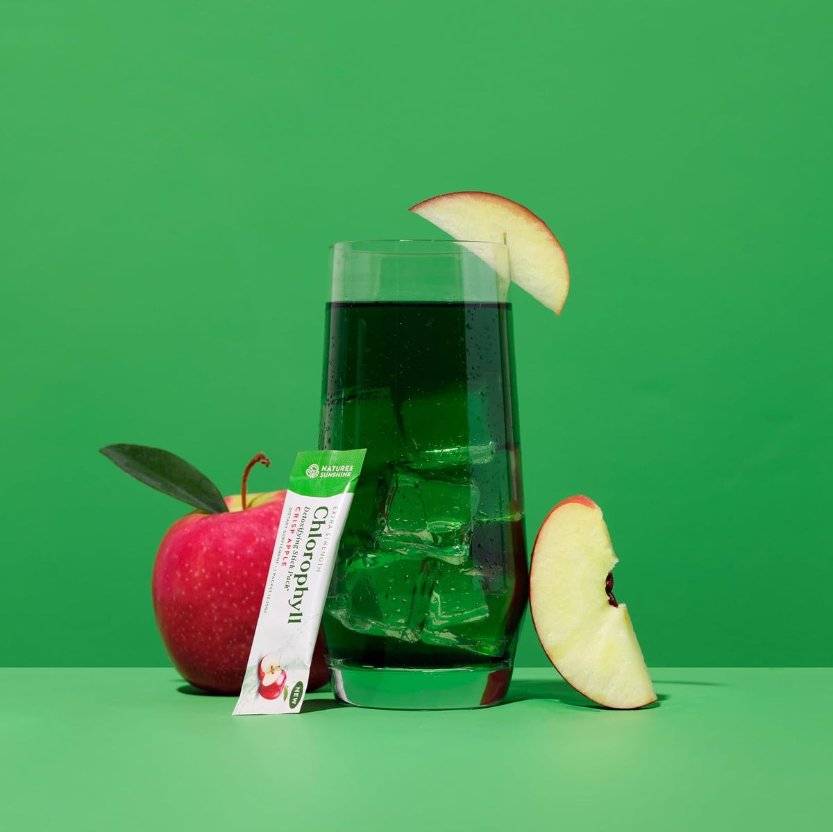 Nature's Sunshine Chlorophyll Stick Packs: Supercharge Your Detox and Boost Gut Health in Convenient, Delicious Stick Packs (Crisp Apple)