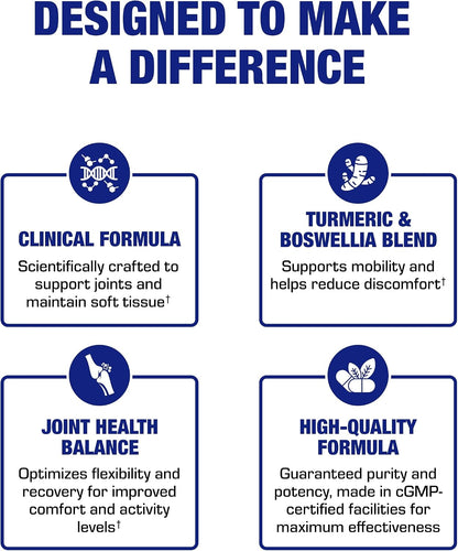 Pro ENZ Joint Support Supplement - Clinical Formula Turmeric Boswellia Supplement for Joint & Cartilage Mobility and Comfort Support Plus Eicosanoid Management with Proteolytic Enzymes (60 Tablets)