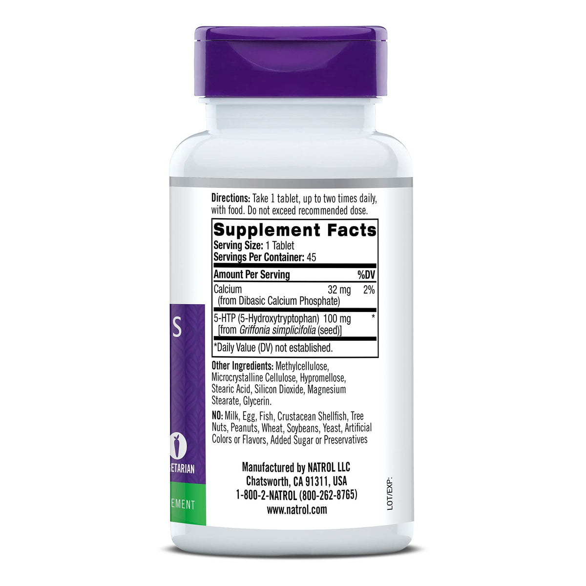 Natrol 5-HTP 100mg, Dietary Supplement Helps Support a Balanced Mood, 90 Time