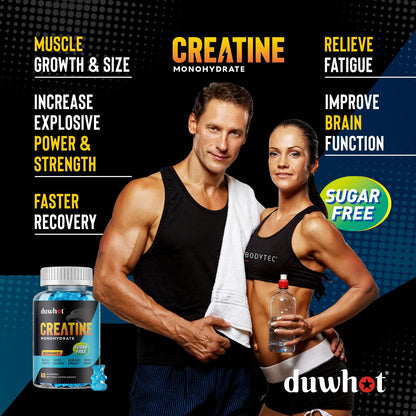 duwhot Sugar Free Creatine Monohydrate Gummies for Men & Women - 2500mg Creatine