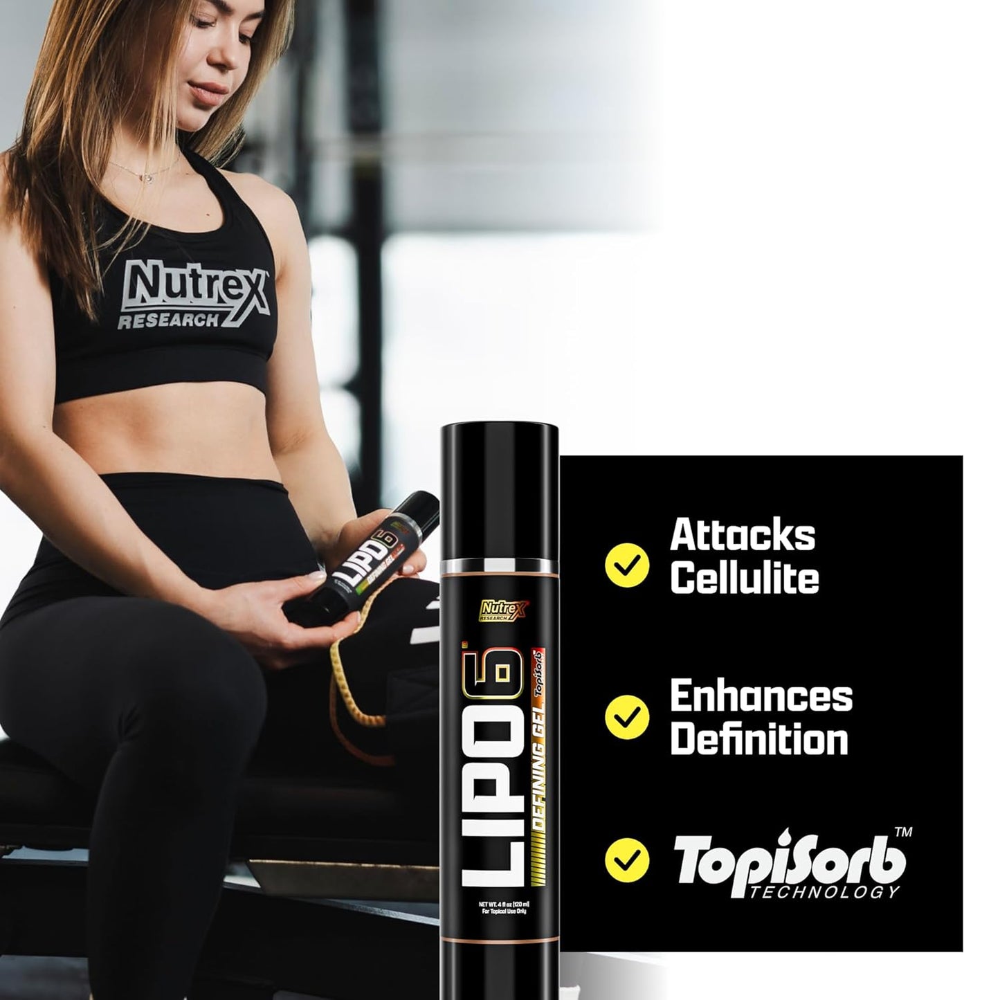 Nutrex Research Lipo-6 Defining Gel & L-Carnitine 3000 Orange Mango | Stimulant-Free Workout Support | Fast-Absorbing Topical Gel + Liquid L-Carnitine