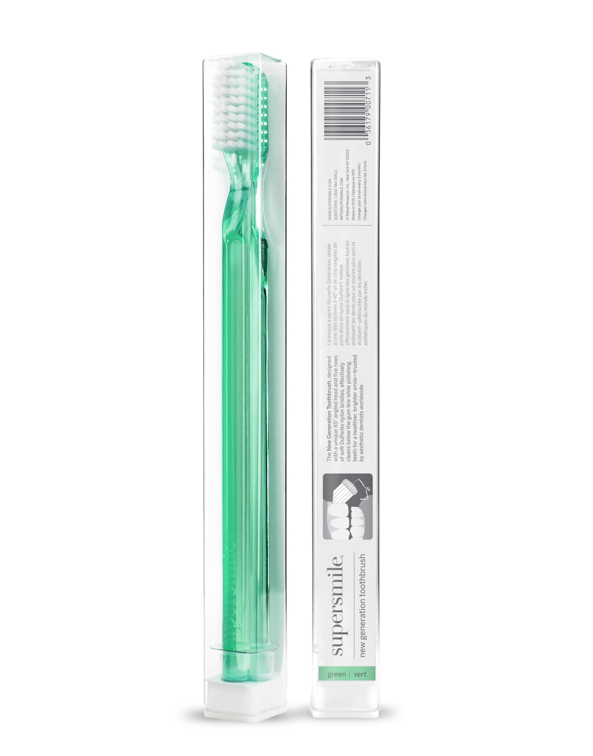Supersmile New Generation 45° Toothbrush, Clear, Soft Dupont® Bristles