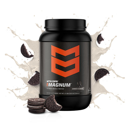 MTN OPS Magnum Protein Powder 23g Protein per Serving Whey Protein Blend with BCAAs Low Sugar Gluten Free 30 Servings Chocolate