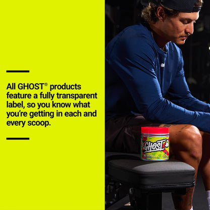 GHOST BCAA Powder Amino Acids Supplement, Sour Strips - 30 Servings - Sugar-Free Intra, Post & Pre Workout Amino Powder & Recovery Drink, 7G BCAA