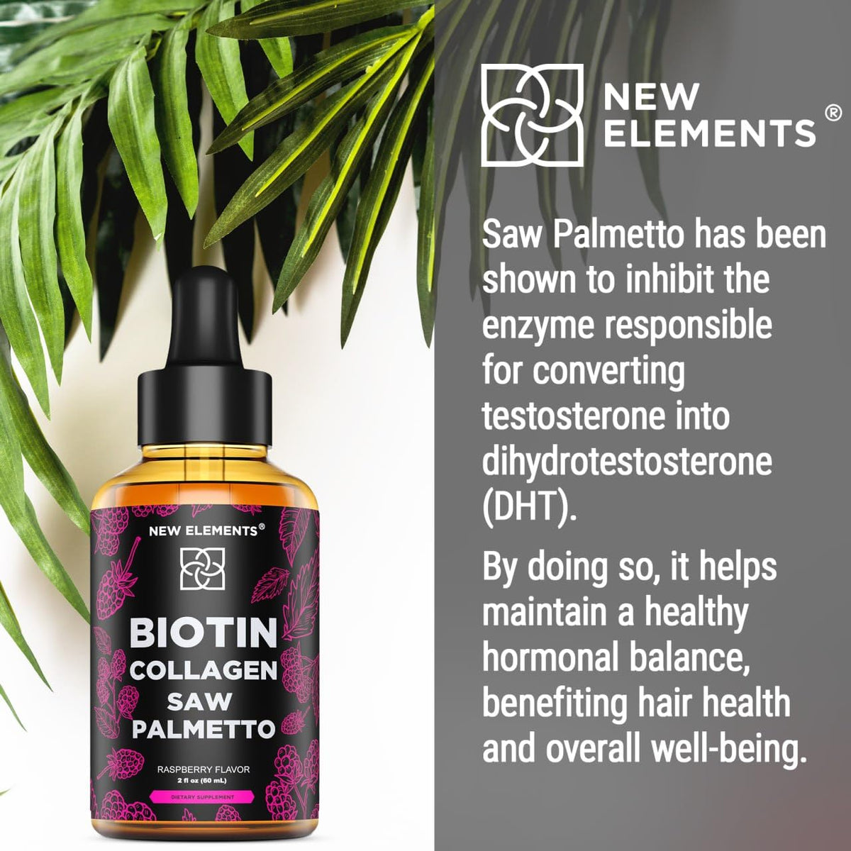 Liquid Biotin with Collagen & Saw Palmetto Extract for Women and Men | Hair Growth