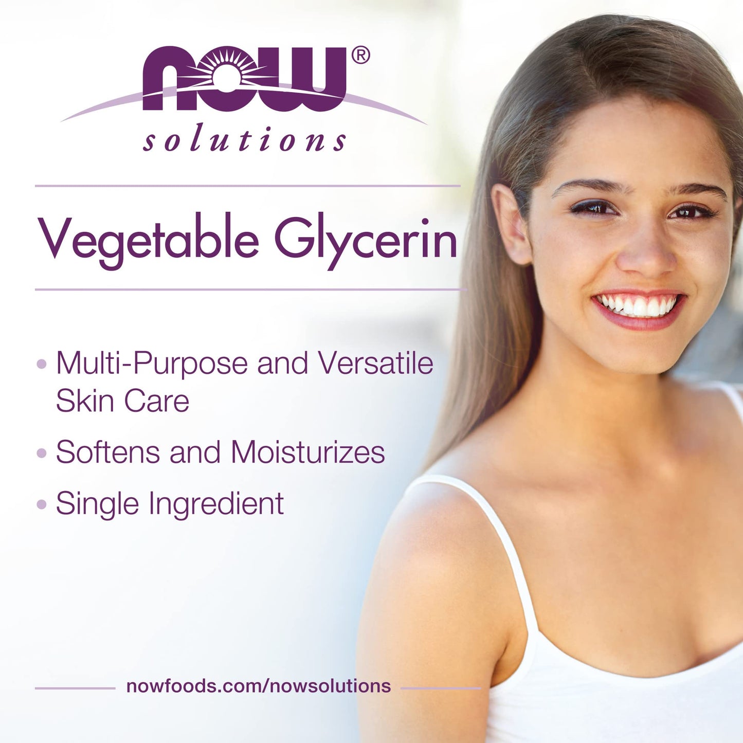 NOW Foods Solutions, Vegetable Glycerin, 100% Pure, Versatile Skin Care, Softening and Moisturizing, 16-Ounce