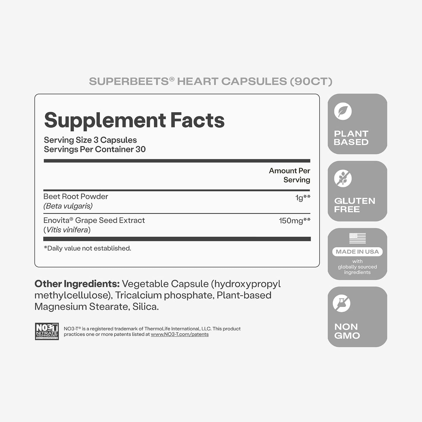 Humann SuperBeets Beet Root Capsules Quick Release 1000mg, Helps Support Nitric Oxide Production, Blood Pressure Support, Heart Health, Contains Non-GMO Beetroot Powder, Studied Antioxidants, 90 Count