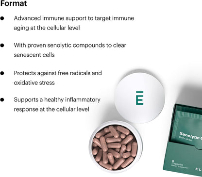 ELYSIUM Format Immune Support Supplement - Vitamin C Supplement, Immunity Support, Immune Defense, Intermittent Senolytic Complex Immune Support for Adults, Complete Immunity Supplement - 60ct