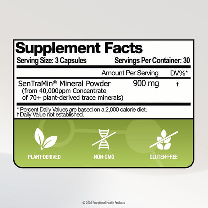 Plant Based Mineral Complex, 90 Vegetable Capsules | Daily Wellness, Energy & Immune Support with70 Plant Sourced Colloidal Trace Minerals with Antioxidants, Enzymes & More