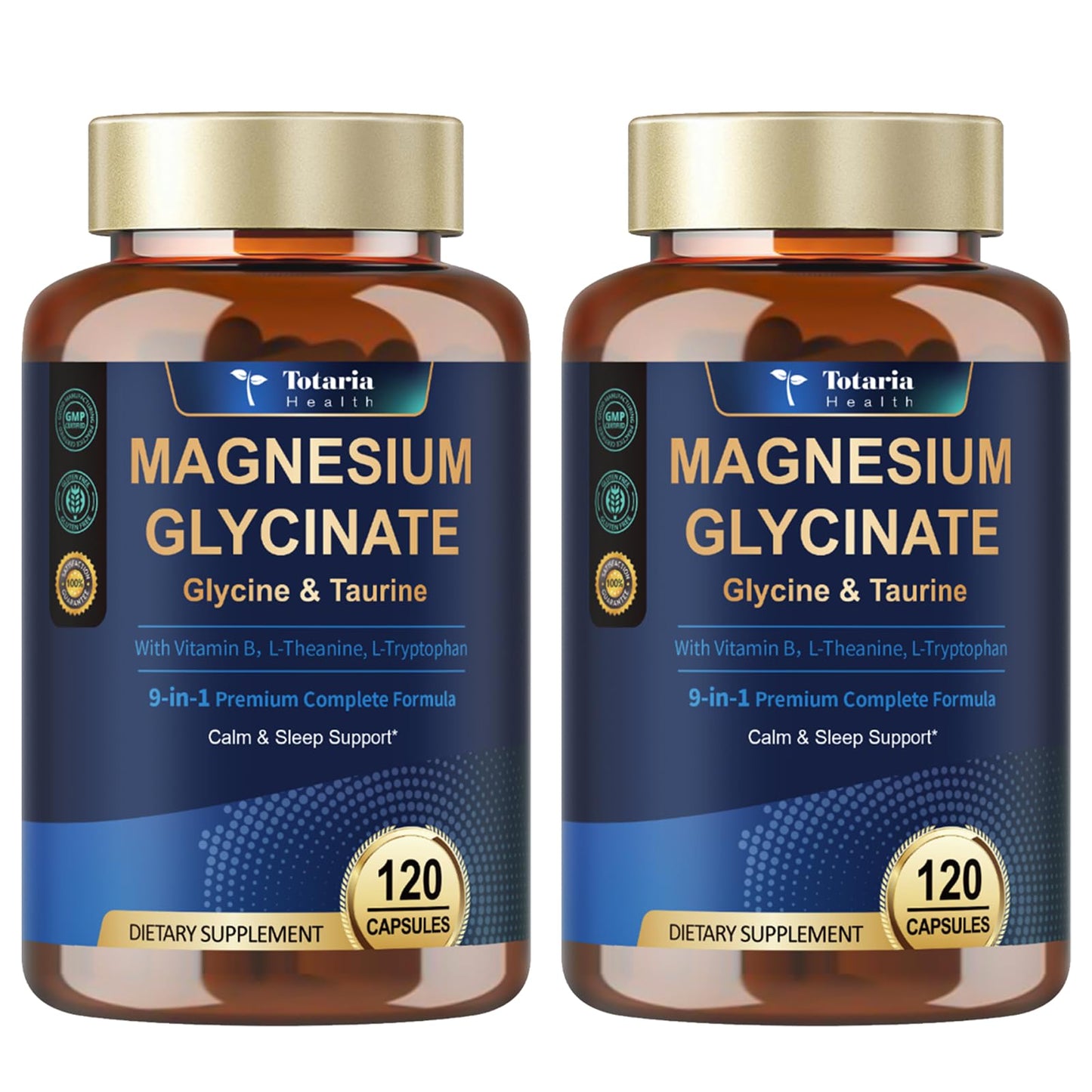 9-in-1 Magnesium Glycinate 1000mg - Support Stress Relief, Sleep, Nerves, Muscles, and Metabolism - Magnesium Vitamin B & Amino Acid Triple Complex | High Absorption Chelated Formula - 120 Capsules
