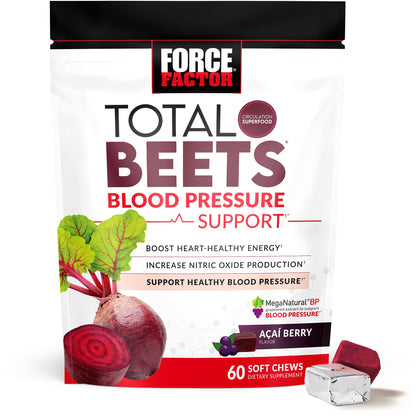 Force Factor Total Beets Blood Pressure Support Supplements with Beet Powder & Total