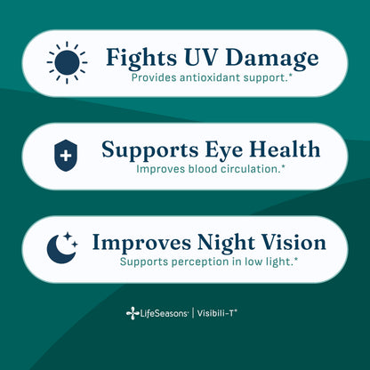 Visibili-T - Vitamin Supplement for Eye Health & Vision Support - Carrot Root, Chromium, Bilberry, Ginkgo Biloba, Grape Seed Extract, Lycopene, Vitamin A, Lutein & Zeaxanthin - 60 Capsules
