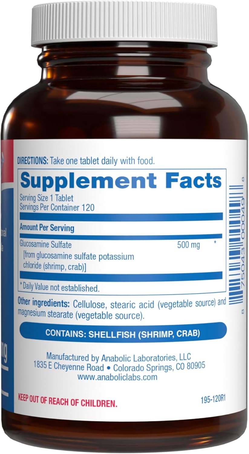 Glucosamine Sulfate Joint Health Supplement - Soft Tissue Cartilage Tendon and Ligament Supplement for Enhanced Mobility Comfort and Flexibility - Non-GMO Sodium Free & Made in the USA - 120 Servings