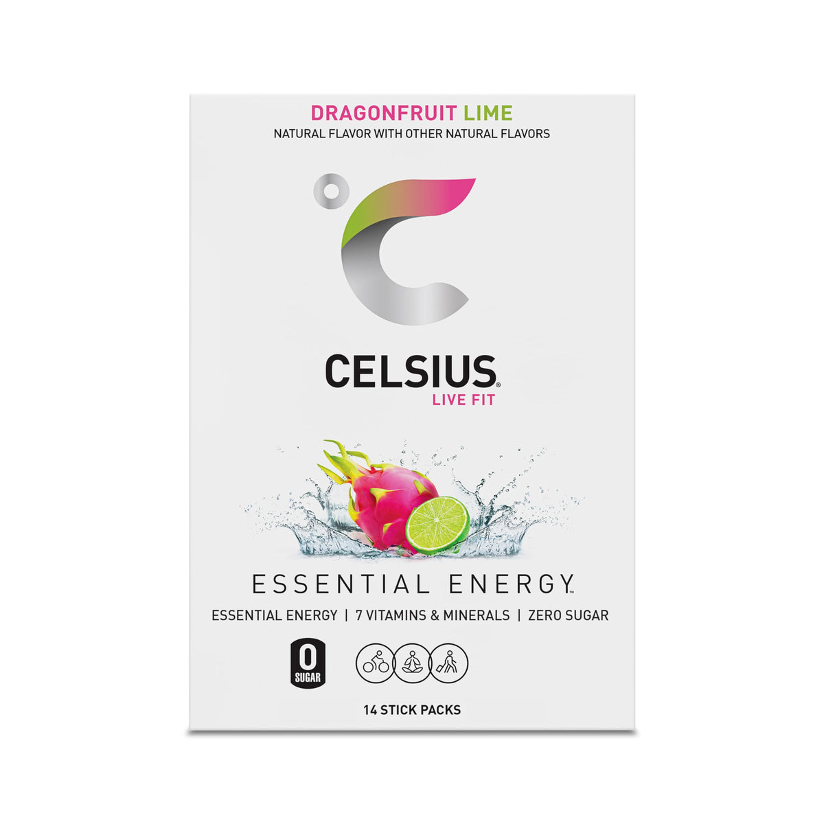 CELSIUS On-The-Go Powder Stick Packs, Zero Sugar (14 Sticks per Pack)