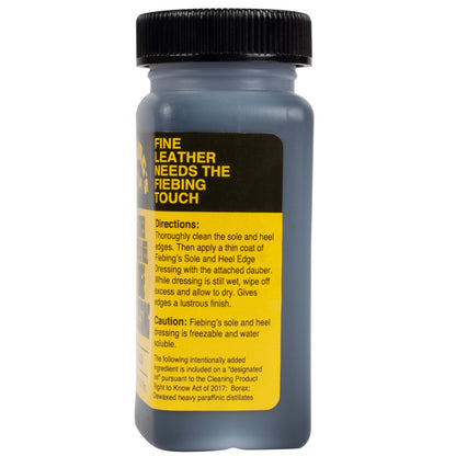 Fiebing's Leather Sole & Heel Edge Dressing (4 oz) - High Gloss, Protective Shoe Dressing Polish - Includes Brush Applicator
