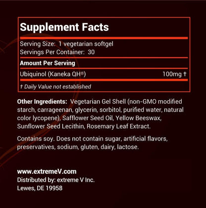 HeartQQ HIGH Absorption Ubiquinol (QH), Active CoQ10 300% Greater Absorption, 1 Recommended Form of CoQ10. 100mg of Ubiquinol (Vegetarian Softgels)