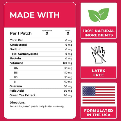 B12 Patches (Pack of 36) - 100% Natural Vitamin Patches for Women, Energy, Focus & Body Support, Self-Adhesive Transparent Patches - Enhanced Formula | Energy, Focus & Body Support, Self-Adhesive Transparent Patches, Enhanced Formula, (Pack of 36)