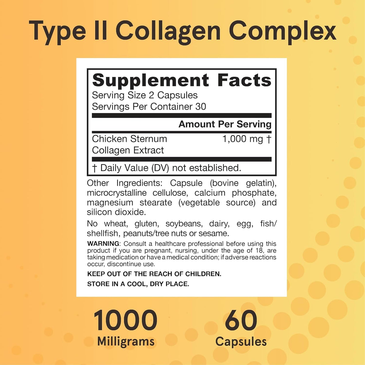 Jarrow's Type II Collagen Complex (Type 2 Collagen), 60 Capsules, Lab-Tested