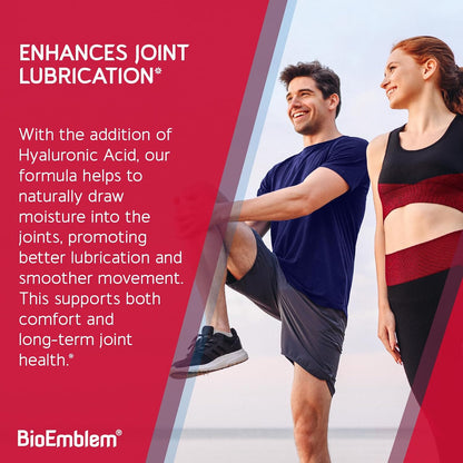 BioEmblem Glucosamine Sulfate 1500mg with Chondroitin & MSM, Joint Support Supplement with Boswellia, Turmeric & Hyaluronic Acid, Supports Mobility, Flexibility & Cartilage Health, Non-GMO, 90 Caps