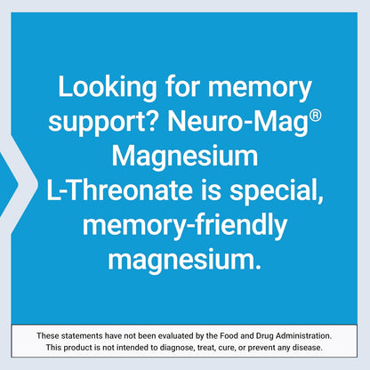 Neuro-Mag Magnesium L-Threonate, Memory Health, Quick Thinking, Cognitive Health Support, Vegetarian, 90 Vegetarian Capsules