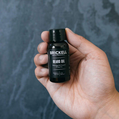 Brickell Men's Beard Oil for Men, Argan and Jojoba Oil to Strengthen and Soften Hair, With Vitamin E, 1 Ounce, Scented
