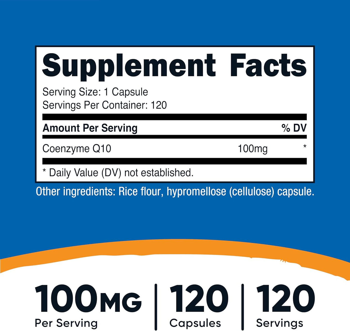 Nutricost CoQ10 100mg, 120 Vegetarian Capsules, 120 Servings - High Absorption, Vegetarian, Non-GMO, Coenzyme Q10