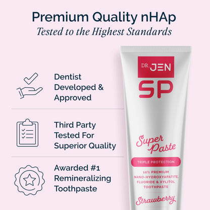 Dr. Jen Super Paste Toothpaste, 10% Nano Hydroxyapatite, Dentist Designed