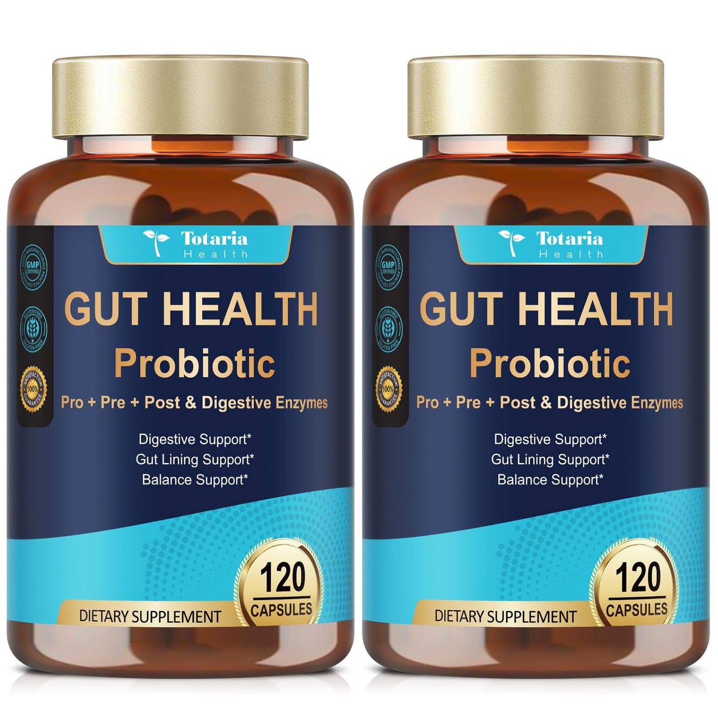 14-in-1 Gut Health with Probiotics, Prebiotics, Postbiotics & Digestive Enzymes for Women & Men, 60 Billion CFU Probiotics for Digestion, Strong Immunity, Skin, Complete Gut Health (120 Capsules)