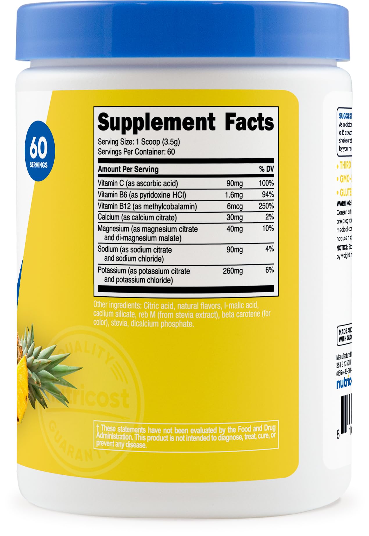 Nutricost Electrolyte Complex Powder (120 Servings, Fruit Punch) | Hydration Supplement Drink Mix with Vitamins and Minerals