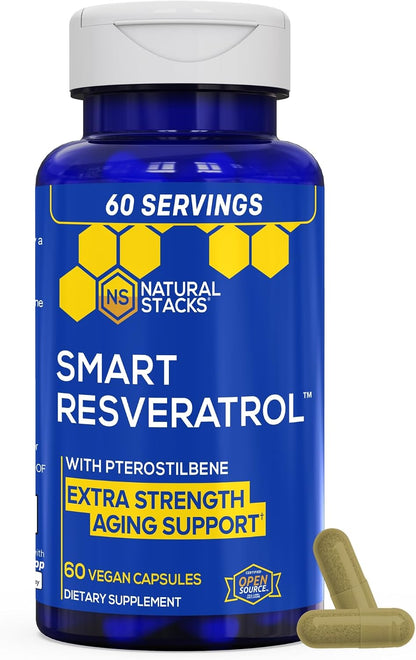 NATURAL STACKS NeuroLife & Resveratrol Supplement Bundle - Supports Longevity & Brain Aging* - 120 Total Capsules