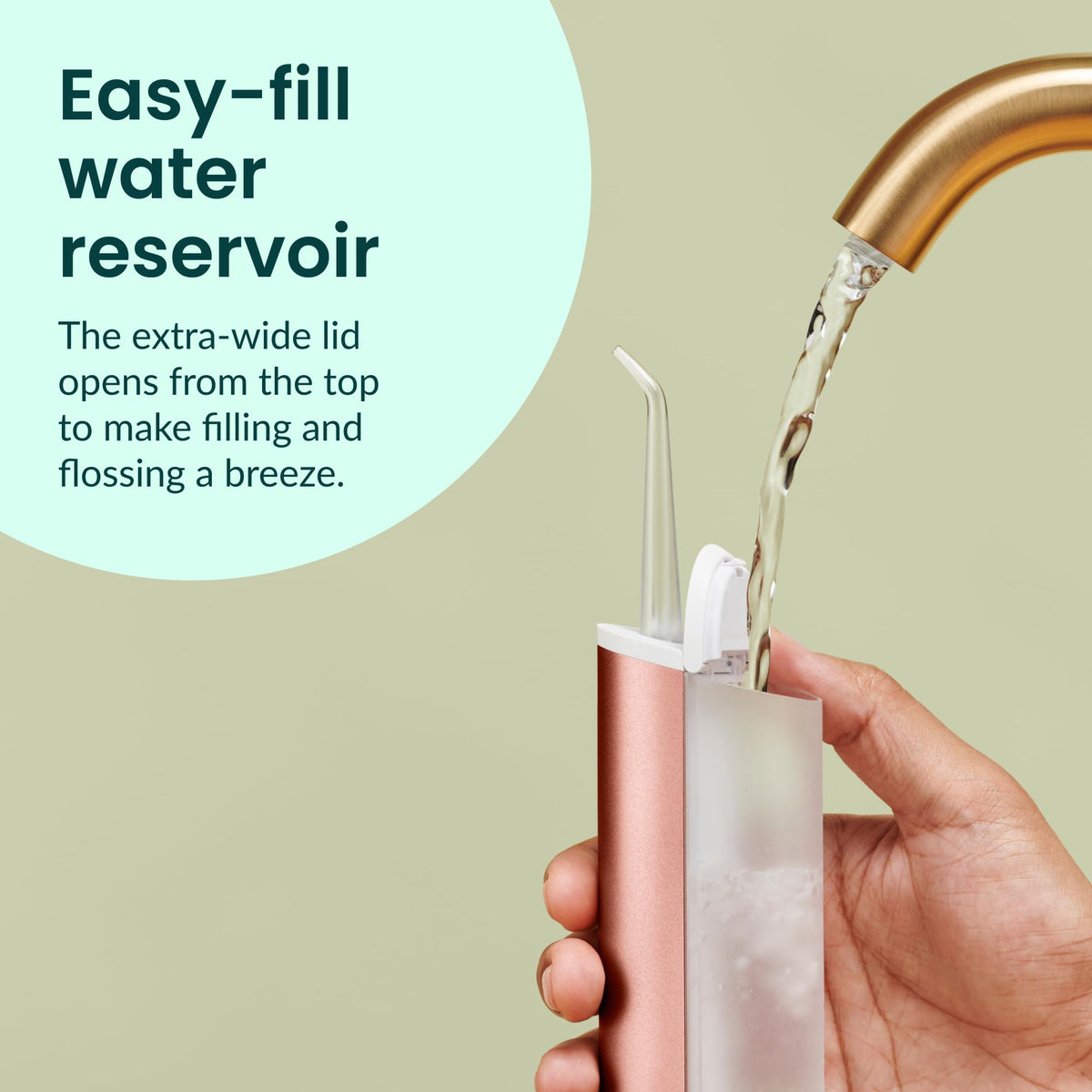 quip Water Flosser with Replacement Tip, Cordless Dental Pick, All Black